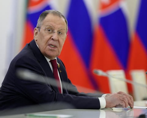 Russian Foreign Minister Sergey Lavrov attends an international diplomatic meeting in 2026