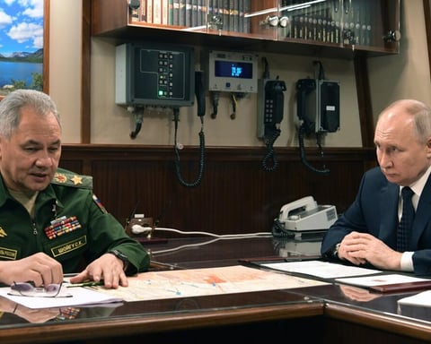 Sergei Shoigu speaks during the SCO security meeting in Bishkek discussing frozen Russian assets