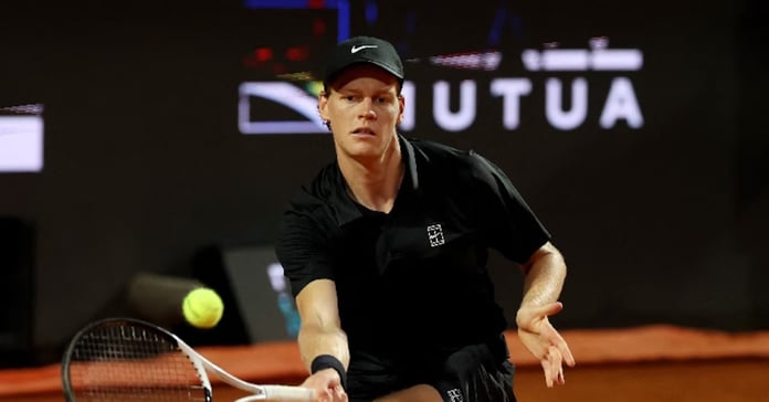 Jannik Sinner and Daniil Medvedev competing in tense Rome Masters 2026 semifinal match