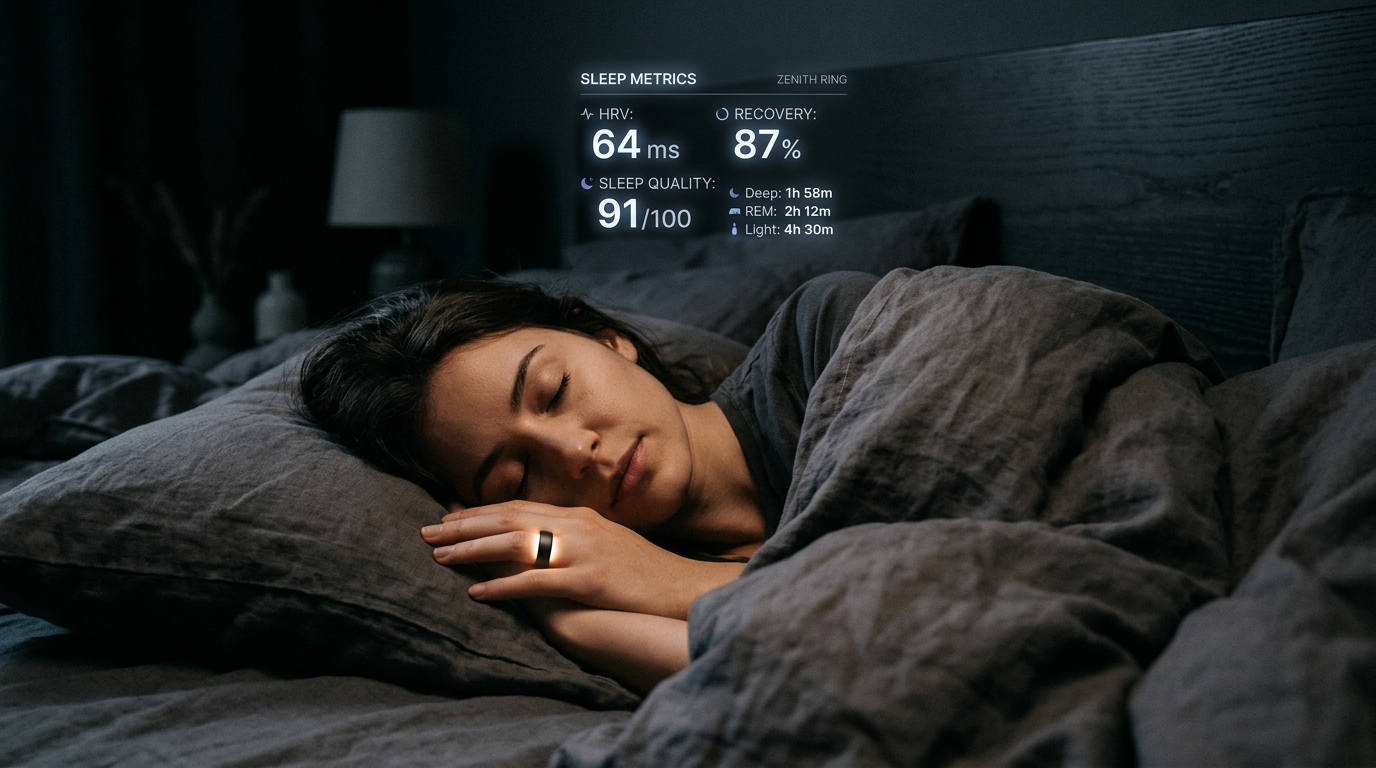 Wearable device tracking heart rate variability during sleep for recovery analysis