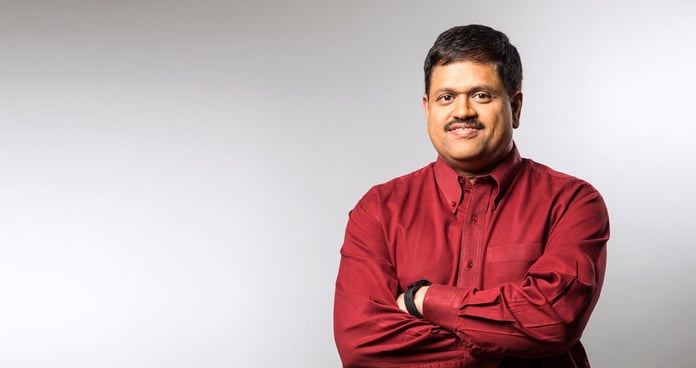Microsoft veteran and Madrona investor Soma Somasegar speaking at a technology event before his death at 59
