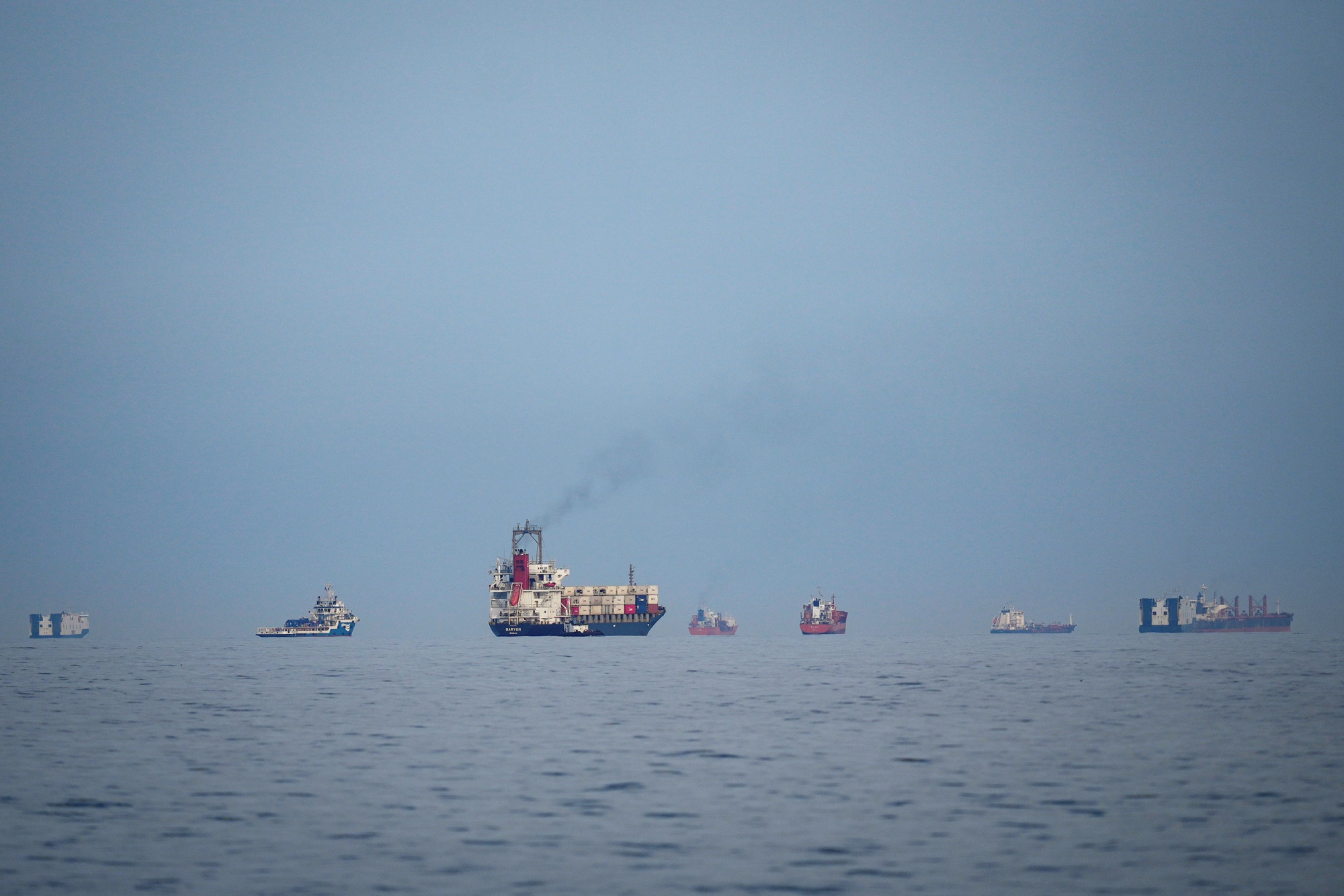 Oil tankers waiting near the Strait of Hormuz amid Iran conflict
