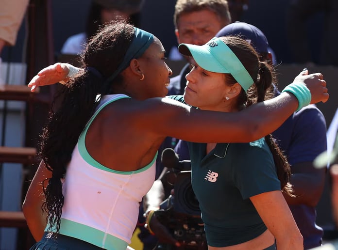 Elina Svitolina and Coco Gauff after semifinal wins at the 2026 Italian Open in Rome