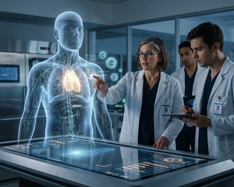 Doctors observing thymus regeneration in clinical trial environment