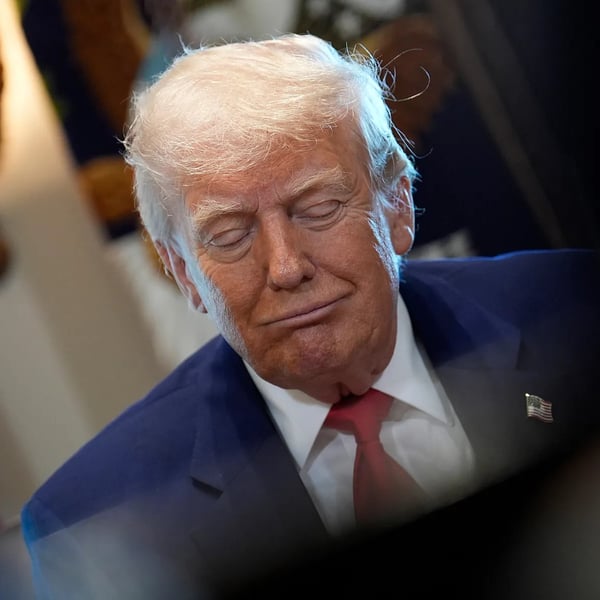 Donald Trump at a crypto investor event amid corruption and foreign money controversy