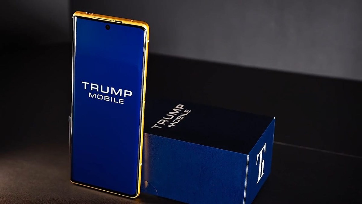 Close-up of Android smartphone display representing Trump Mobile T1 interface and software system