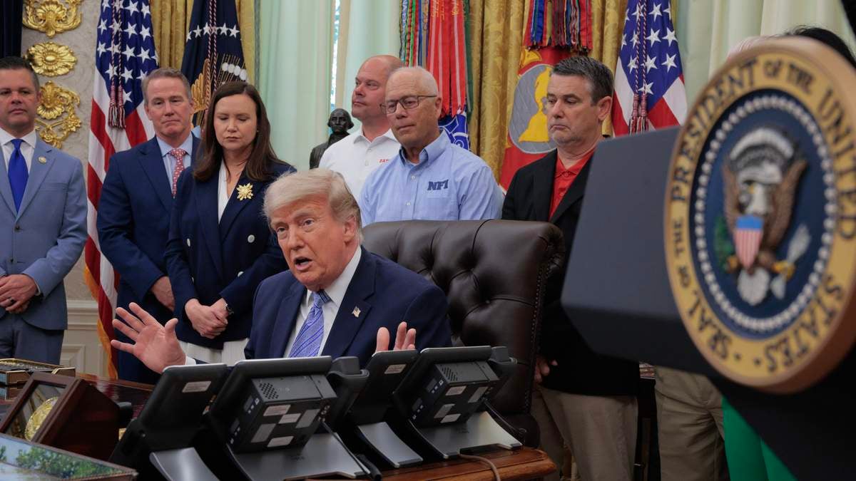 President Donald Trump in the Oval Office as Washington announces plans to aid Cuba amid rising US-Cuba tensions
