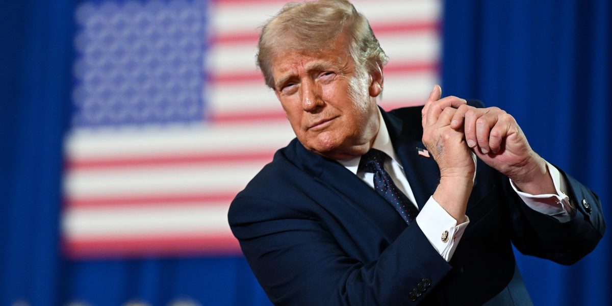 President Donald Trump delivers remarks at SUNY Rockland Community College in Suffern, New York, May 22, 2026