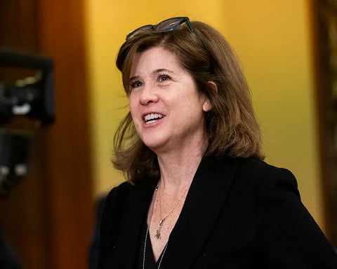 Senate Parliamentarian Elizabeth MacDonough at the Senate dais after ruling against Trump ballroom security funding
