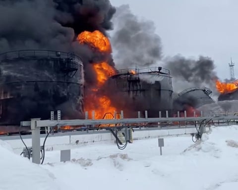 Fire erupts at Russia’s Astrakhan gas processing plant after Ukrainian drone attack