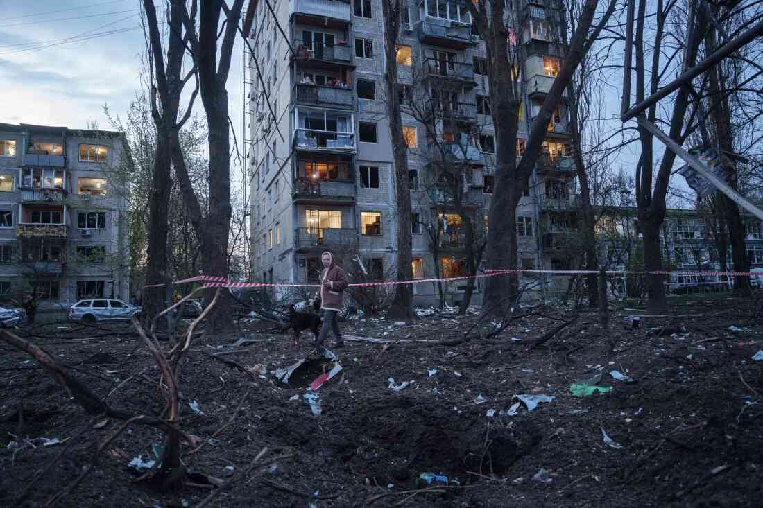 Civilian areas damaged by missile and drone strikes in Ukraine