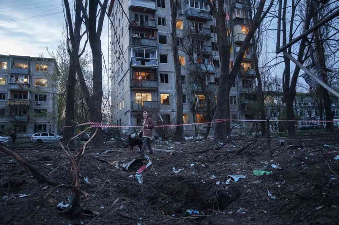 Civilian areas damaged by missile and drone strikes in Ukraine