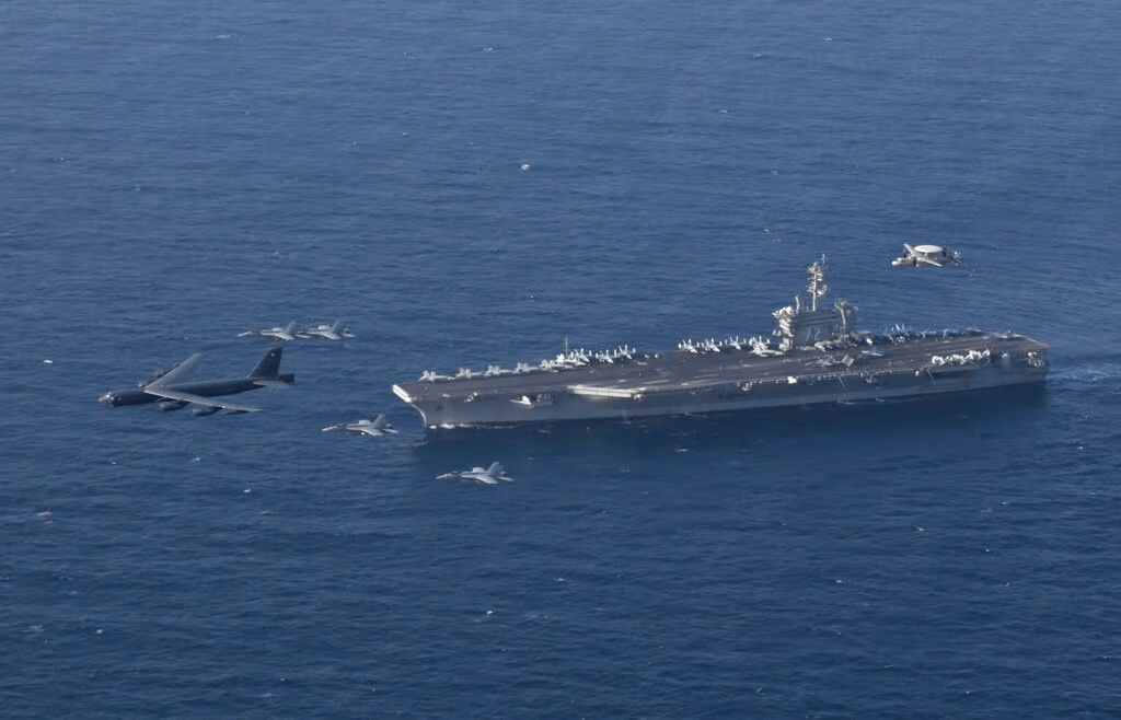 US Navy aircraft carrier deployed in the Persian Gulf during Iran tensions