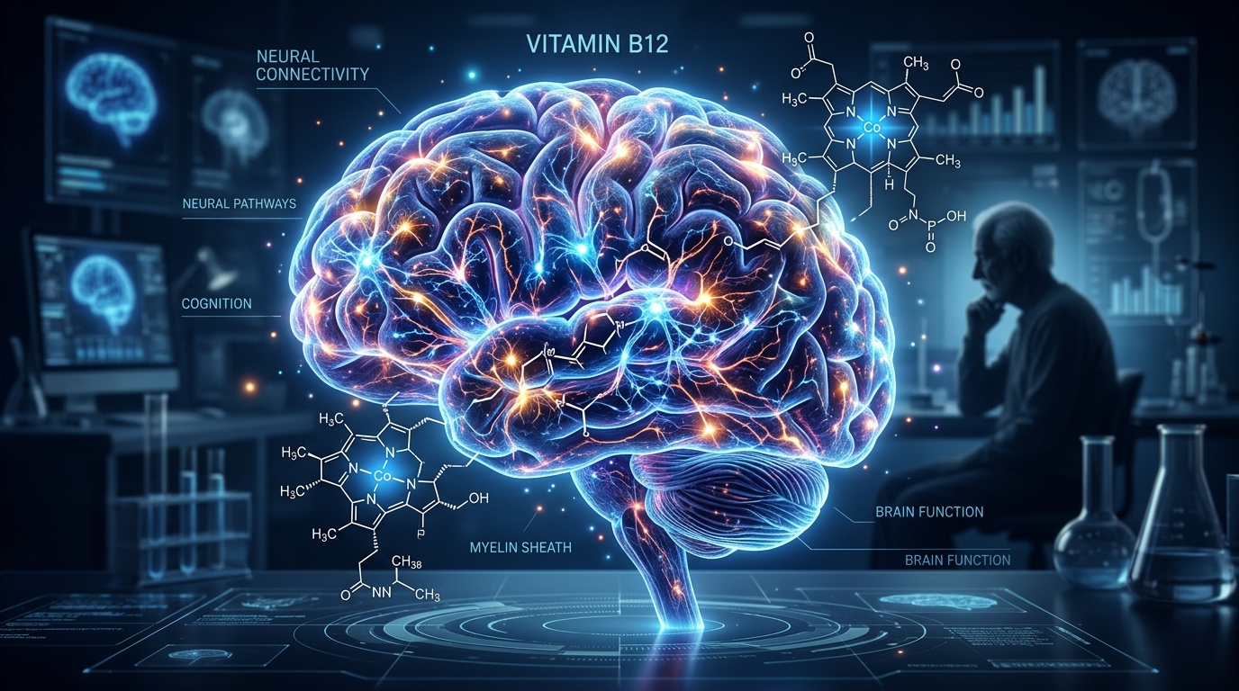 Vitamin B12 supporting brain and neurological function in aging adults
