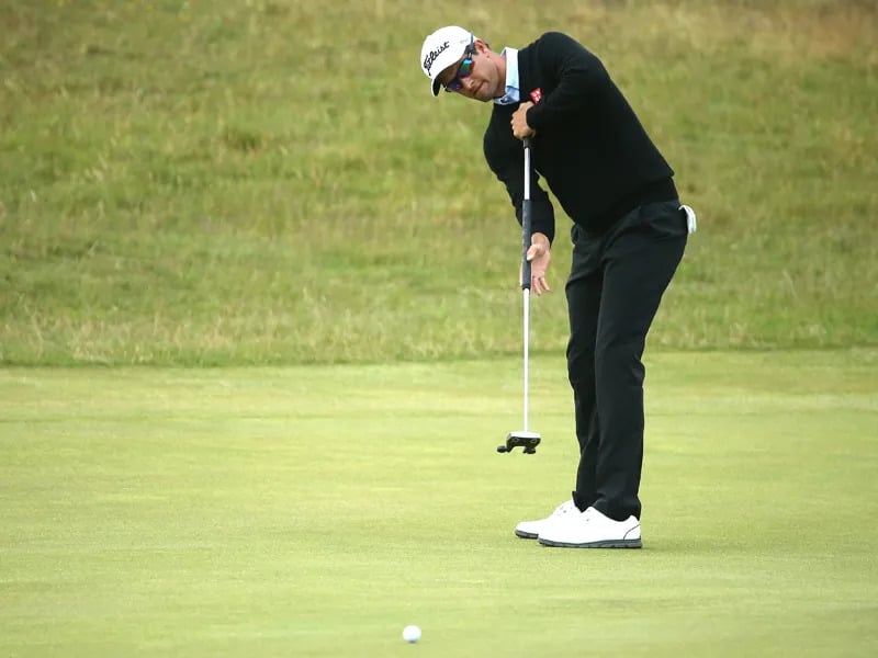 Wayne Riley reacts during commentary after Kristoffer Reitan’s controversial ruling at Quail Hollow