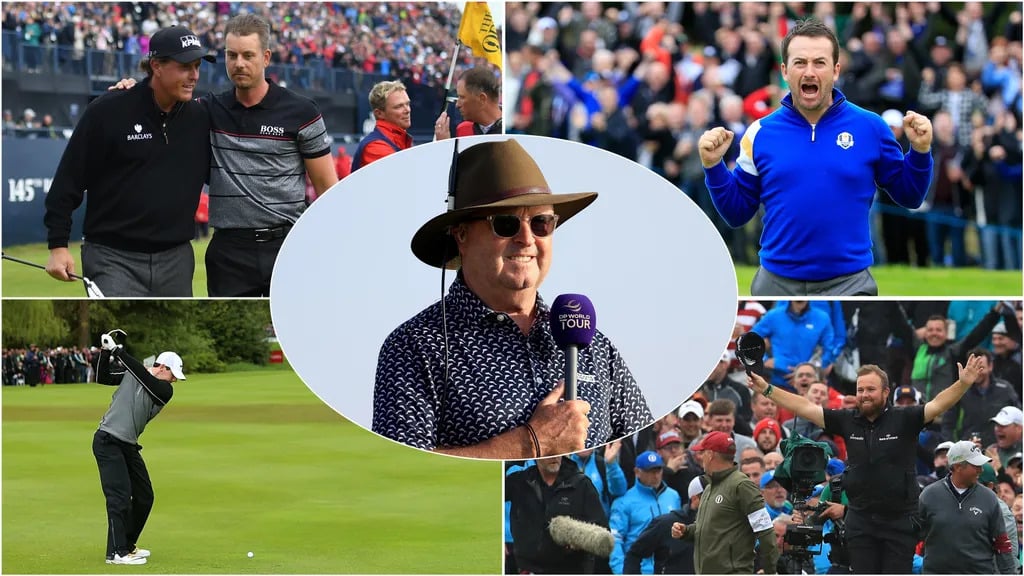 Wayne Riley reacts during commentary after Kristoffer Reitan’s controversial ruling at Quail Hollow