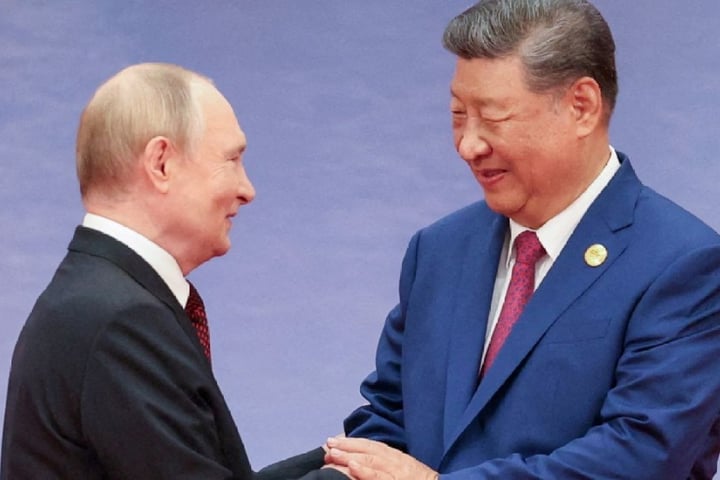 Chinese President Xi Jinping and Russian President Vladimir Putin meet in Beijing in May 2026