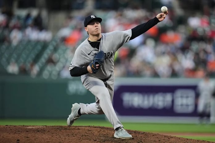 Ryan Weathers reacts after Yankees collapse against Orioles following Coby Mayo home run