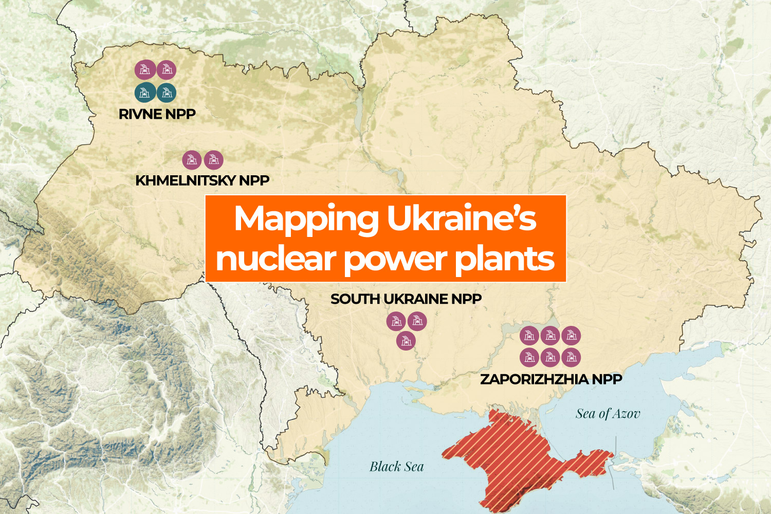 Zaporizhzhia Nuclear Power Plant location in southern Ukraine near the war frontline