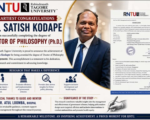 Dr. Satish Kodape Awarded Ph.D. for Research on Government Malnutrition Schemes Among Underprivileged Communities in Yavatmal District