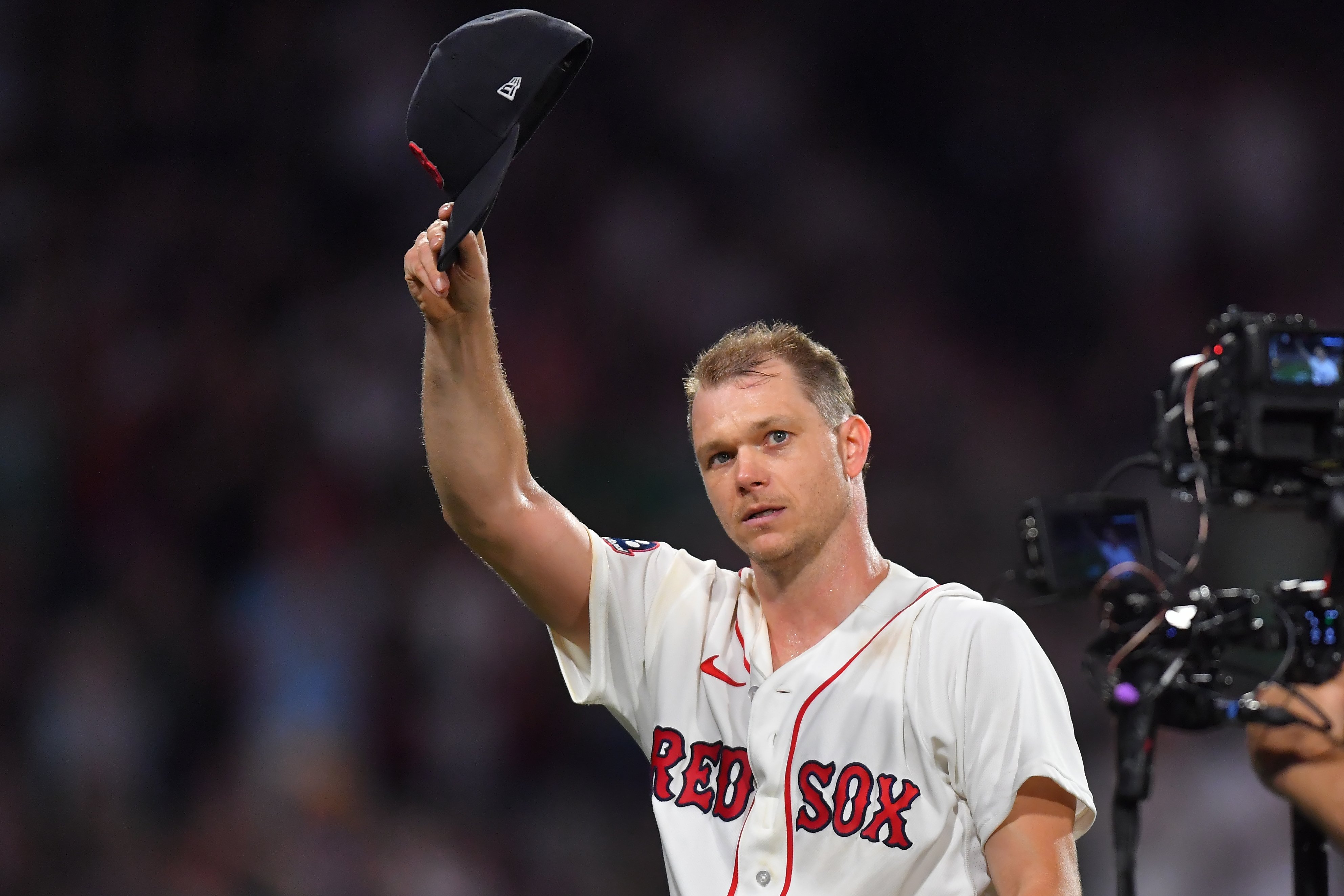 Sonny Gray pitches for the Boston Red Sox during his near no-hitter against the New York Yankees at Fenway Park
