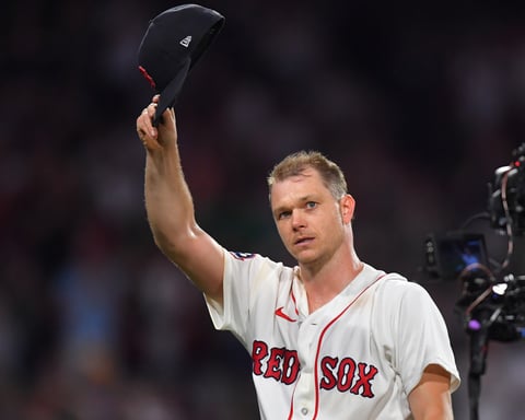 Sonny Gray pitches for the Boston Red Sox during his near no-hitter against the New York Yankees at Fenway Park