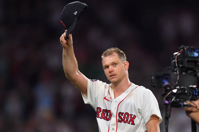 Sonny Gray pitches for the Boston Red Sox during his near no-hitter against the New York Yankees at Fenway Park