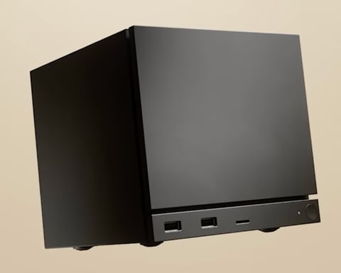 Valve Steam Machine desktop gaming console running SteamOS with AMD hardware launching June 29 2026