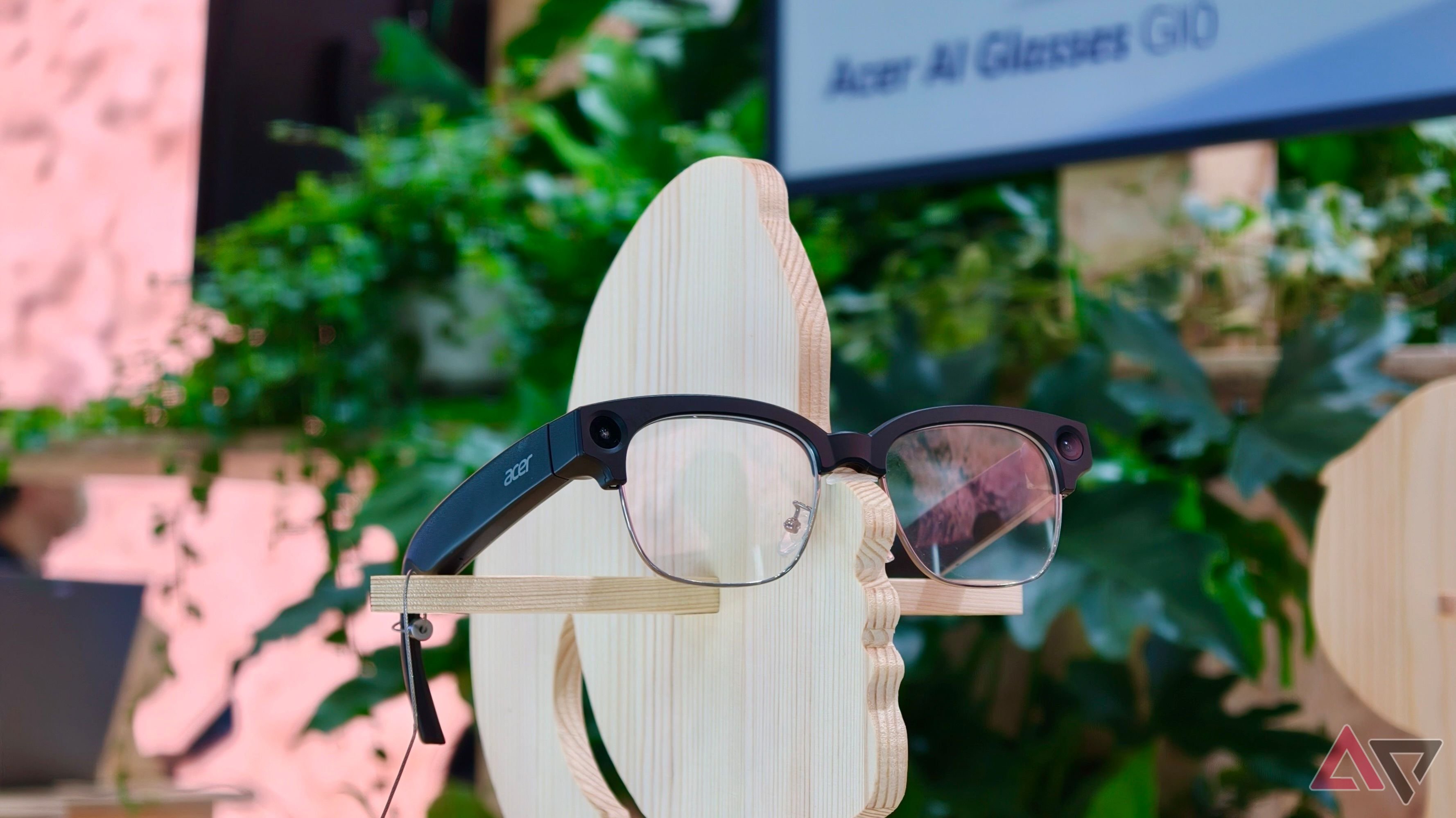 Acer GI0 AI Glasses front view showing half-rim Wayfarer-style frame design