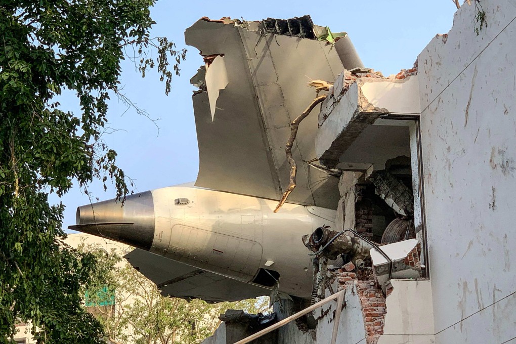 Wreckage of Air India Flight 171 Boeing 787 at the crash site in Ahmedabad India