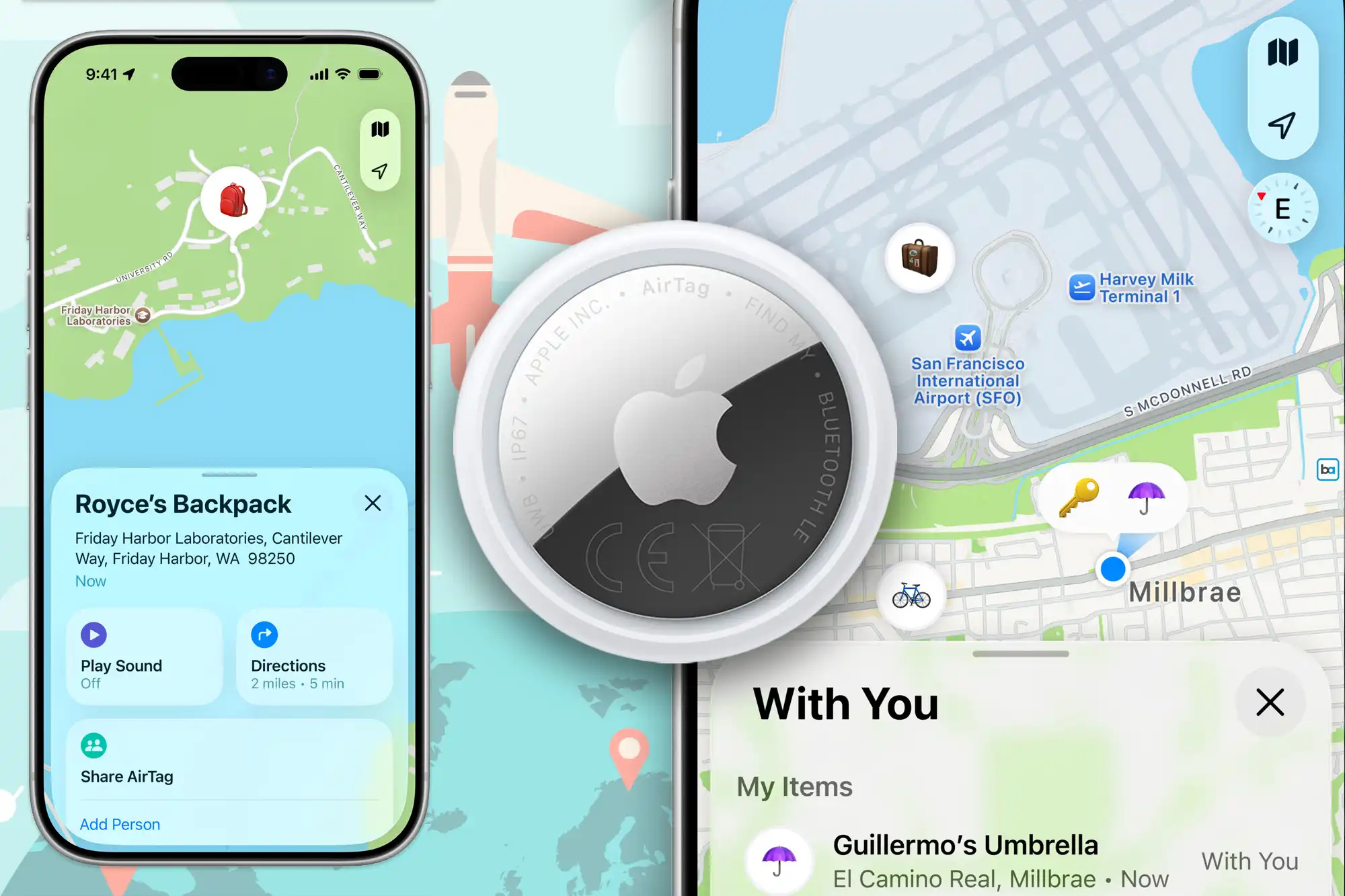 AirTag 2 Extends Precision Finding Range Apple Find My app showing AirTag 2 Precision Finding feature
