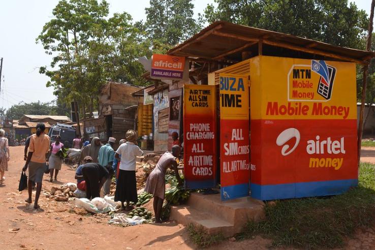 Customers using Airtel Money mobile payment services across Africa