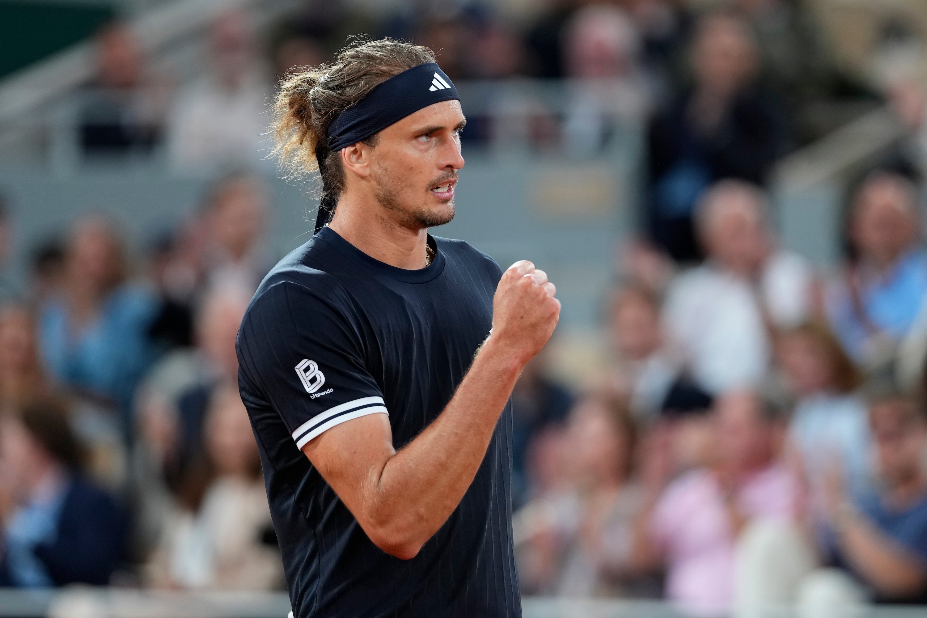 Alexander Zverev in action during his quarterfinal at Roland Garros 2026