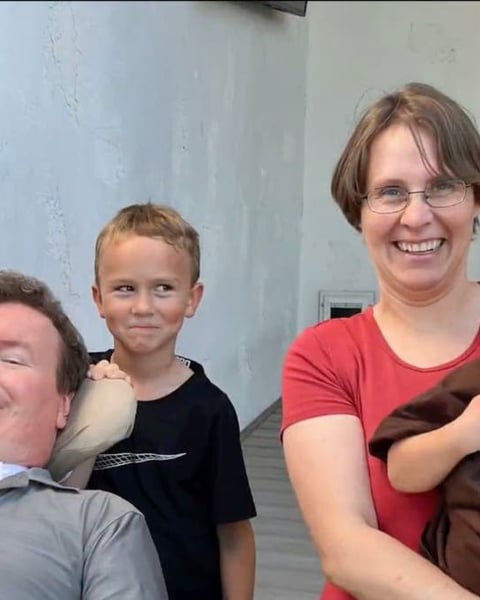ALS patient communicating through a brain-computer interface implant