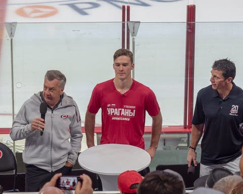 Andrei Svechnikov of the Carolina Hurricanes, who scored two power-play goals in Game 5 of the Stanley Cup Final