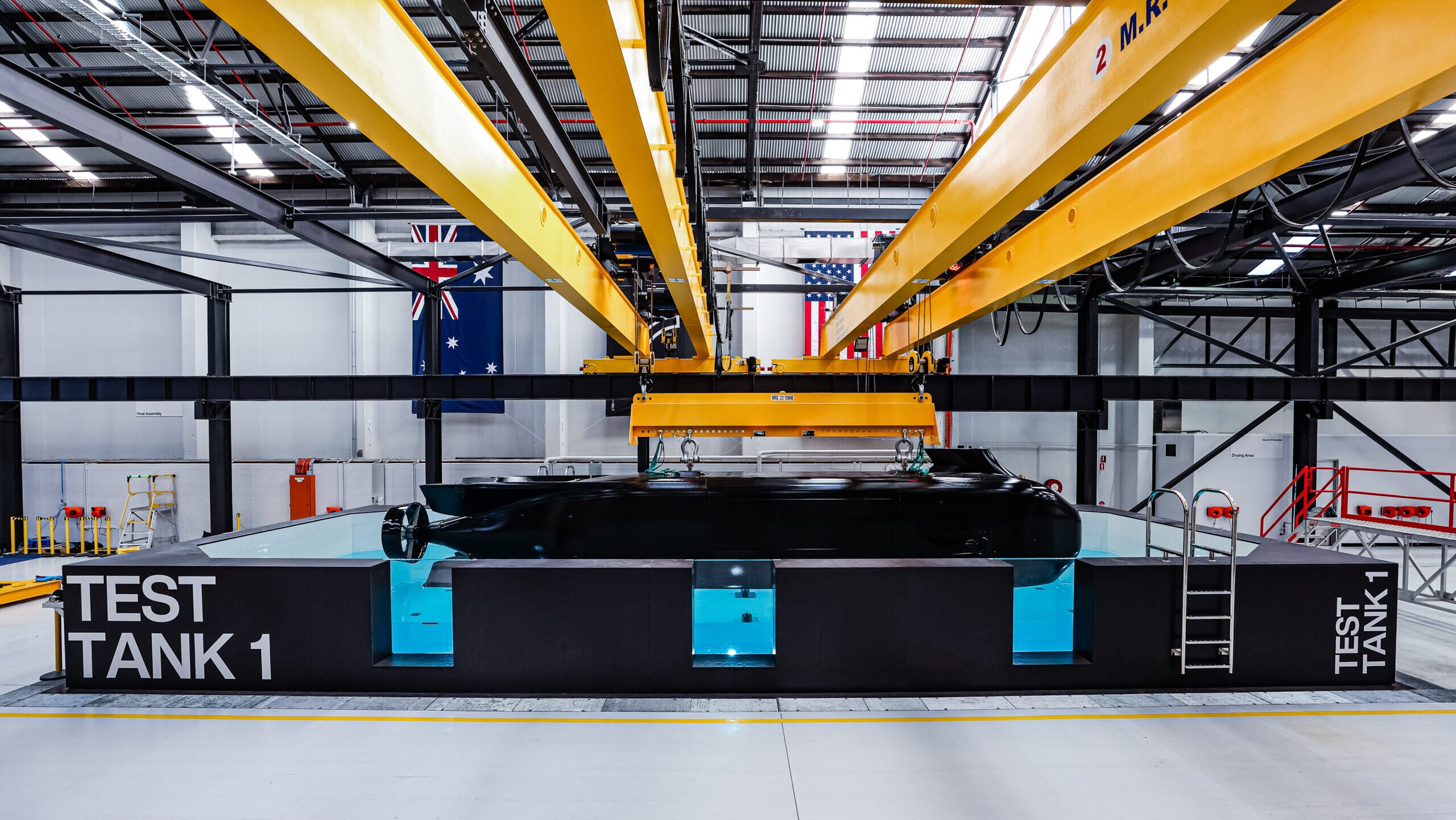 Anduril Ghost Shark XL autonomous underwater vehicle in production facility for AUKUS defence pact Australia