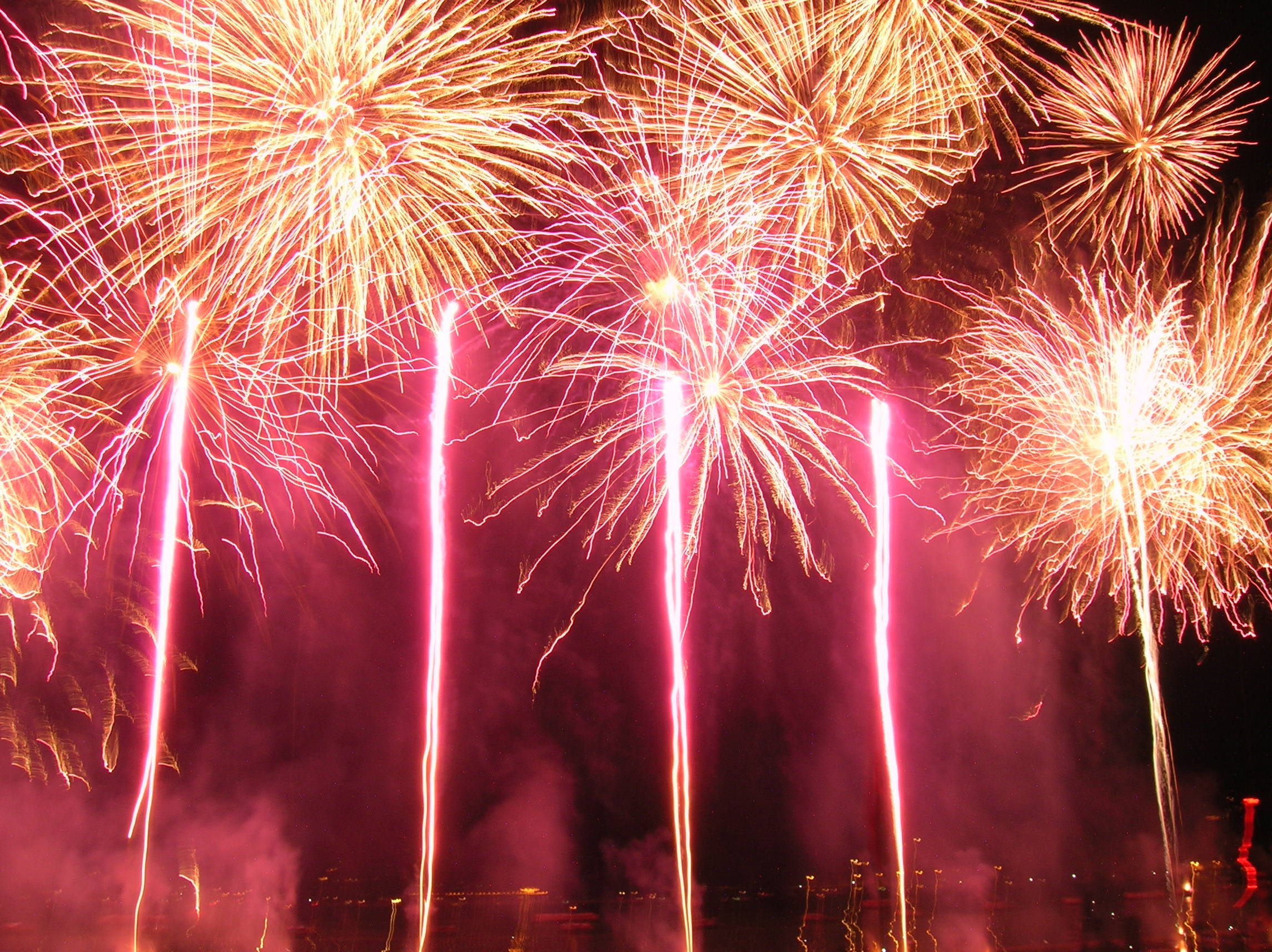 Fireworks lighting up the Lake of Annecy during the annual animation film festival
