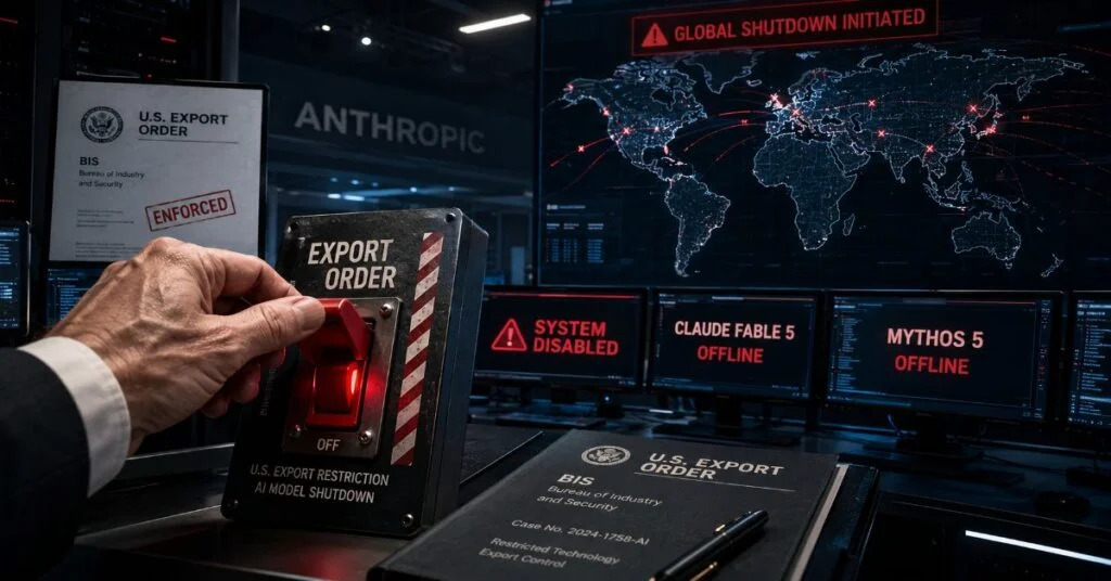 Anthropic Export Controls and AI Access Restrictions Anthropic branding amid debate over US export controls affecting advanced AI models