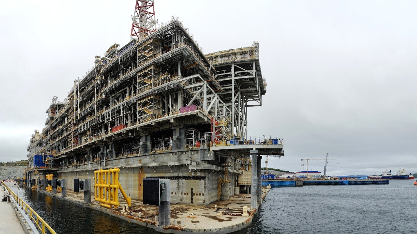 Arctic LNG 2 LNG facility on the Gydan Peninsula operated by Novatek, Russia