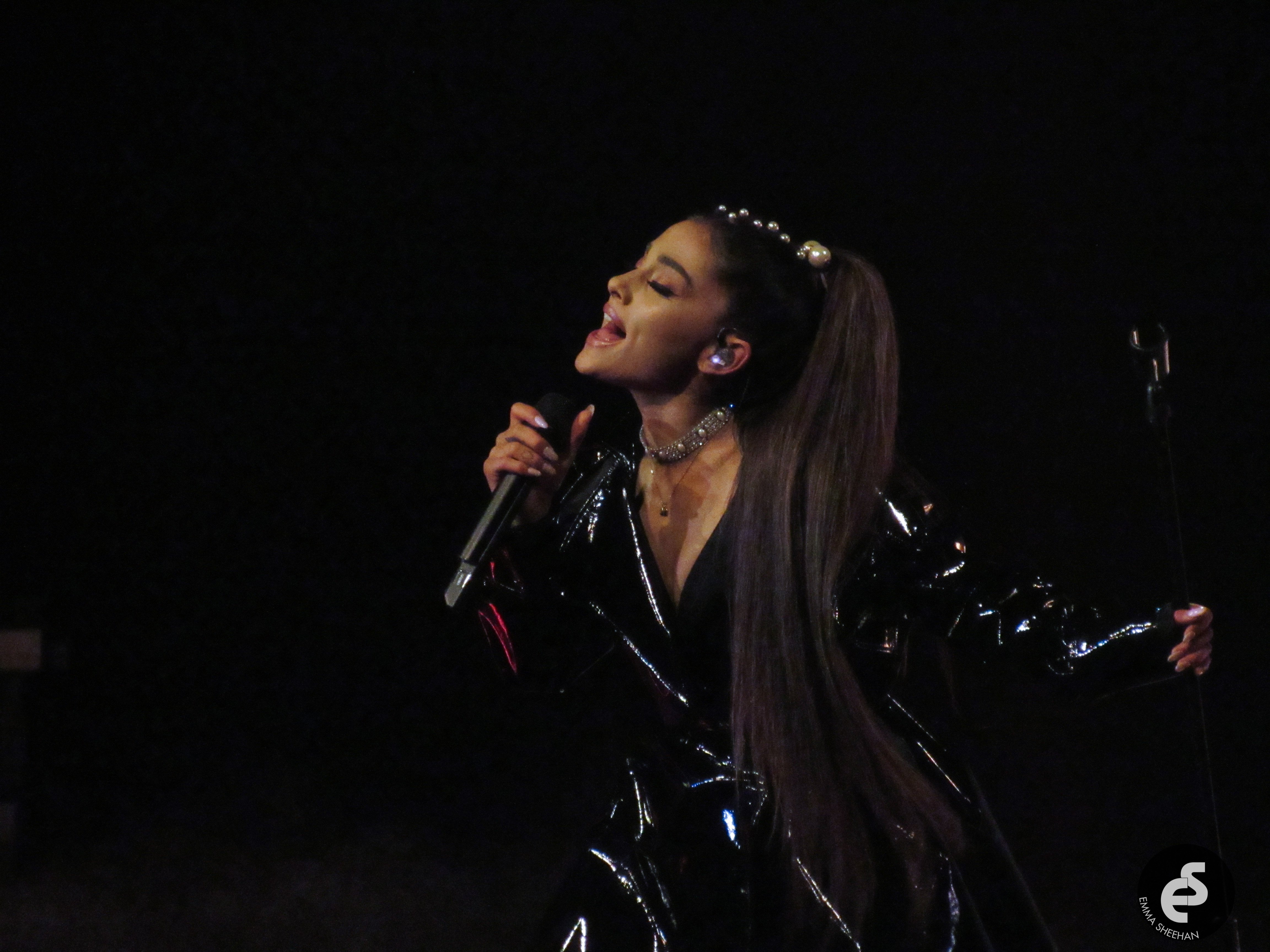 Ariana Grande performing in concert in 2017, years before her standoff with the White House over her song Bye