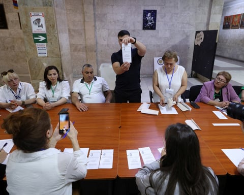 Armenia parliamentary election night June 2026 results Pashinyan Kremlin response