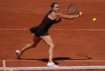 Aryna Sabalenka during a match after coach Anton Dubrov revealed she nearly quit tennis before becoming world No. 1
