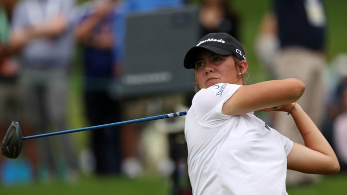Asterisk Talley plays her shot during Round 3 of the 2026 U.S. Women's Open at Riviera Country Club