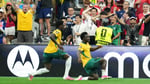 Nestory Irankunda celebrates Australia's opening goal against Turkiye at the 2026 FIFA World Cup Vancouver