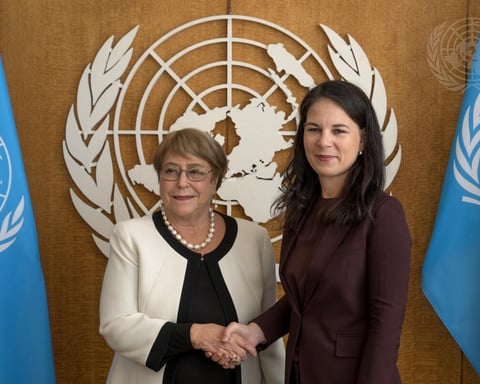 Michelle Bachelet meets UN General Assembly President Annalena Baerbock ahead of Secretary-General candidate dialogue April 2026