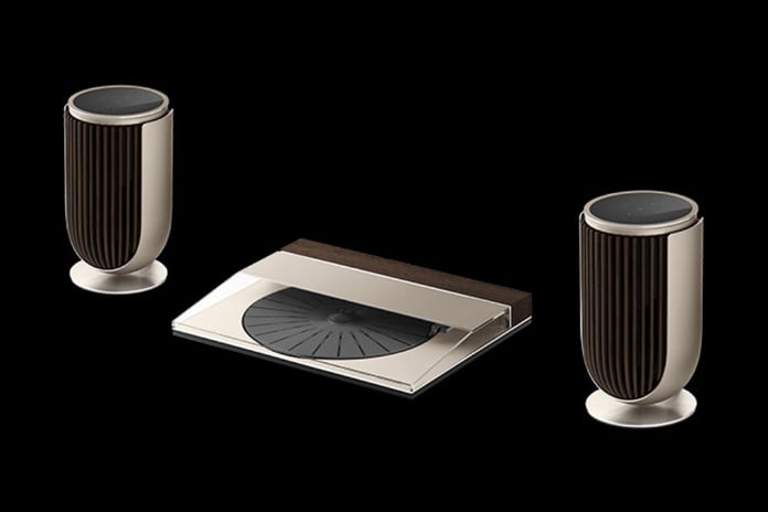 Bang & Olufsen Beosystem 3000c Dune Grey Edition featuring a restored Beogram 3000 turntable and Beolab 8 speakers