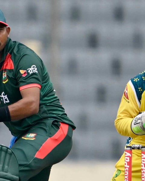 Bangladesh batsmen at Shere Bangla National Stadium during the third ODI against Australia, June 14, 2026