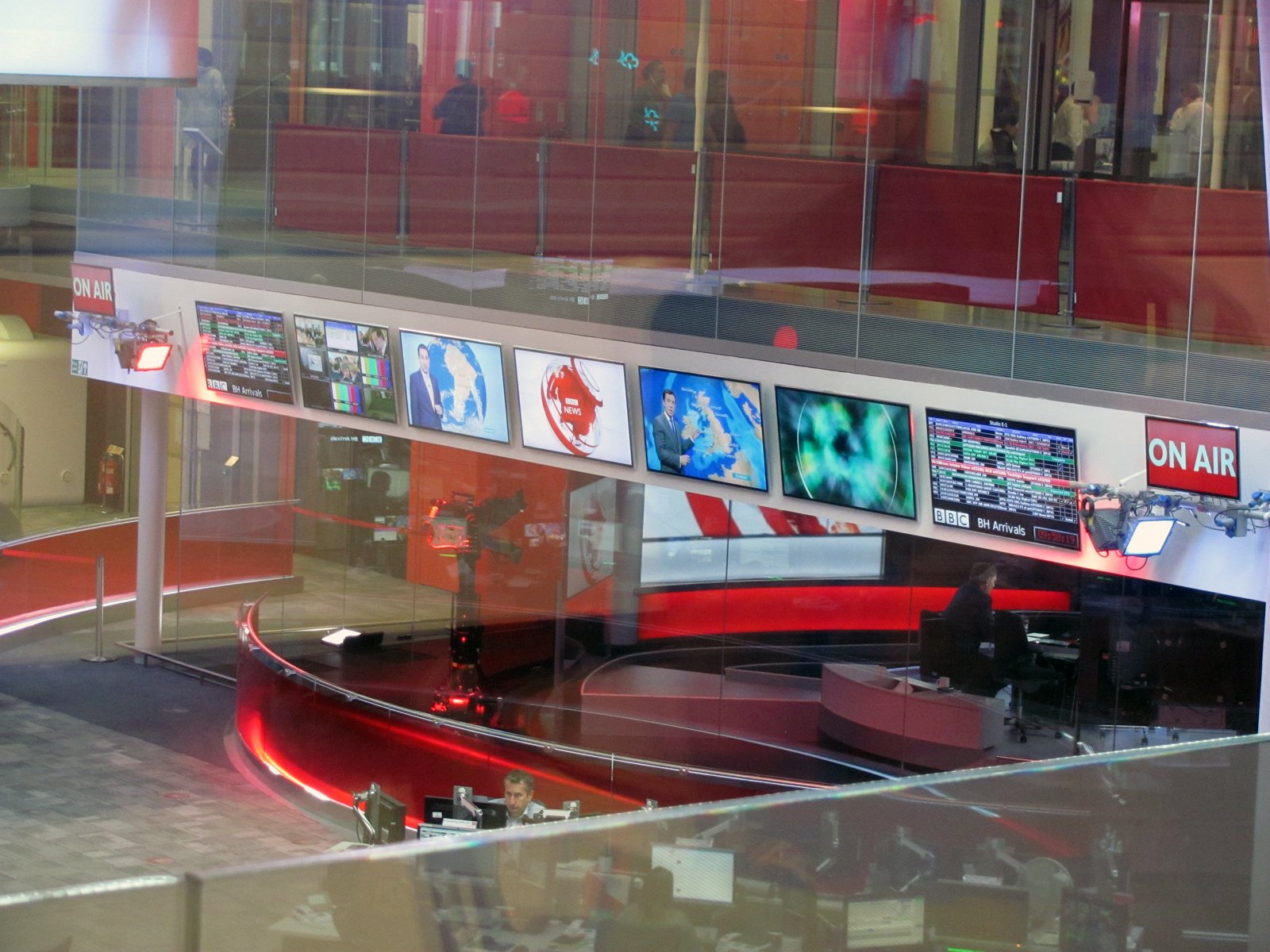 Inside BBC Broadcasting House news studio where BBC News programmes are produced