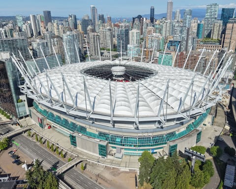 BC Place stadium in Vancouver, Canada, venue for the Switzerland vs Canada 2026 FIFA World Cup Group B match