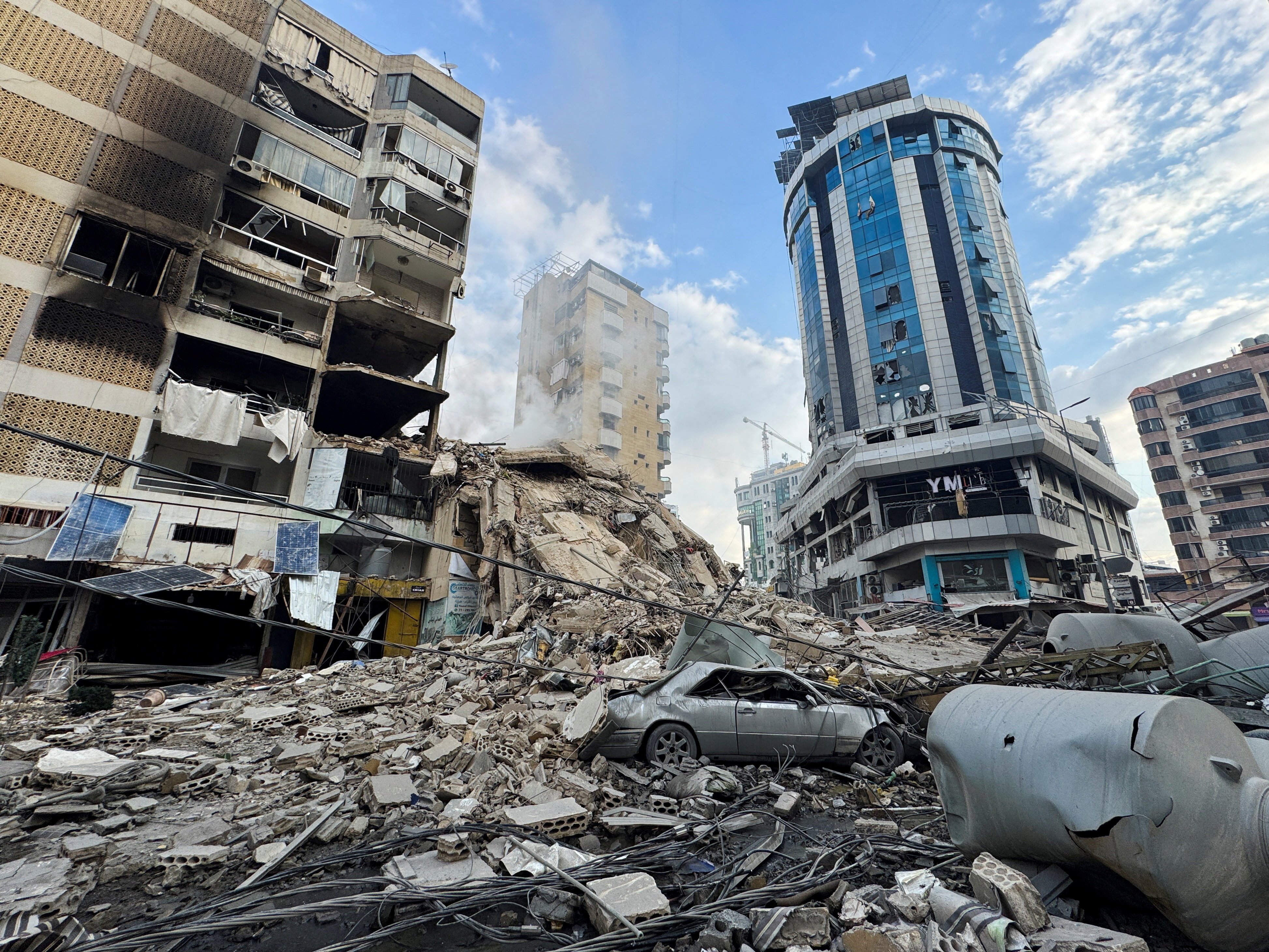 Destroyed buildings in Beirut's southern suburbs Dahiyeh following Israeli airstrikes 2026